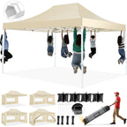Hoteel 10x15 Heavy Duty Canopy Tent with 4 Sidewalls,Pop up Canopy for Parties Wedding,Commercial Easy up Gazebo with Roller Bag,UV 50+ &,Black - image 66