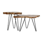 East at Main Live-Edge Teak Wood Table with Iron Legs - image 10