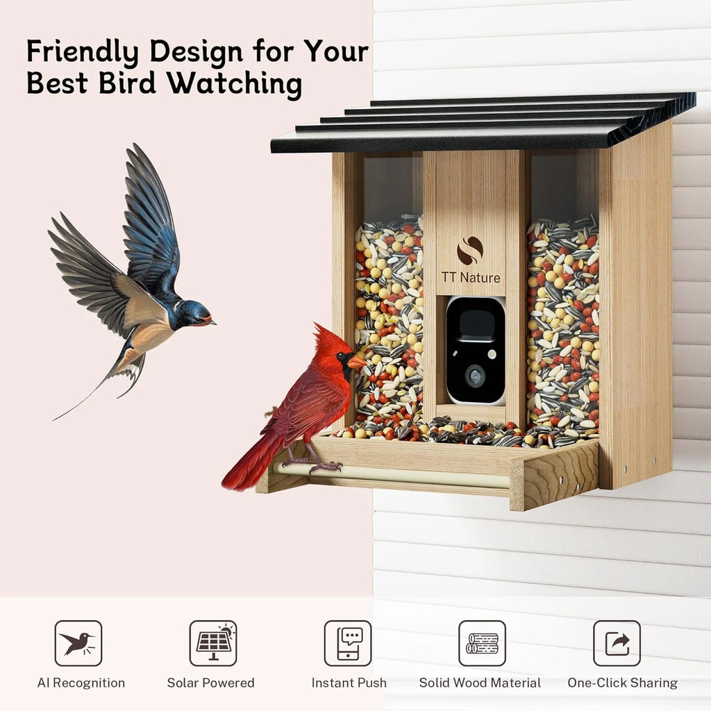 Feeder with Camera, Upgraded Smart Bird Feeder with Solar Powered, AI Identify for 10000 Plus Bird Species, Auto Capture Bird & Real-time Notifications, Ideal Gift for Bird Lovers - image 5