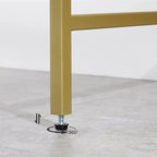Elegant Gold Tempered Glass Console Table with Metal Frame and Dual Shelves - 39.4L x 13.8W x 31.5H - image 7