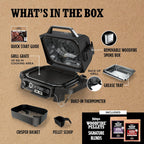 7-in-1 Grill & Smoker with Thermometer, Air Fryer, BBQ, Bake, Roast, Broil - Portable Electric Outdoor Grill, Grey - image 35