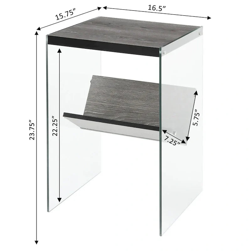 SoHo Glass End Table with Shelf by Convenience Concepts - image 31