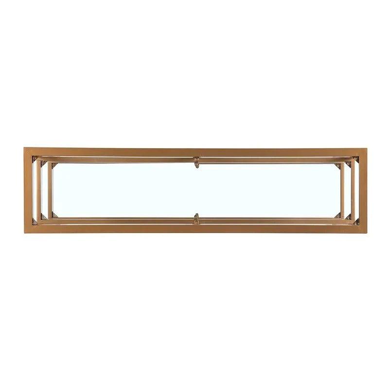 Jensen Gold Metal Console Table with Glass Shelves by SEI Furniture - Narrow Design - image 7