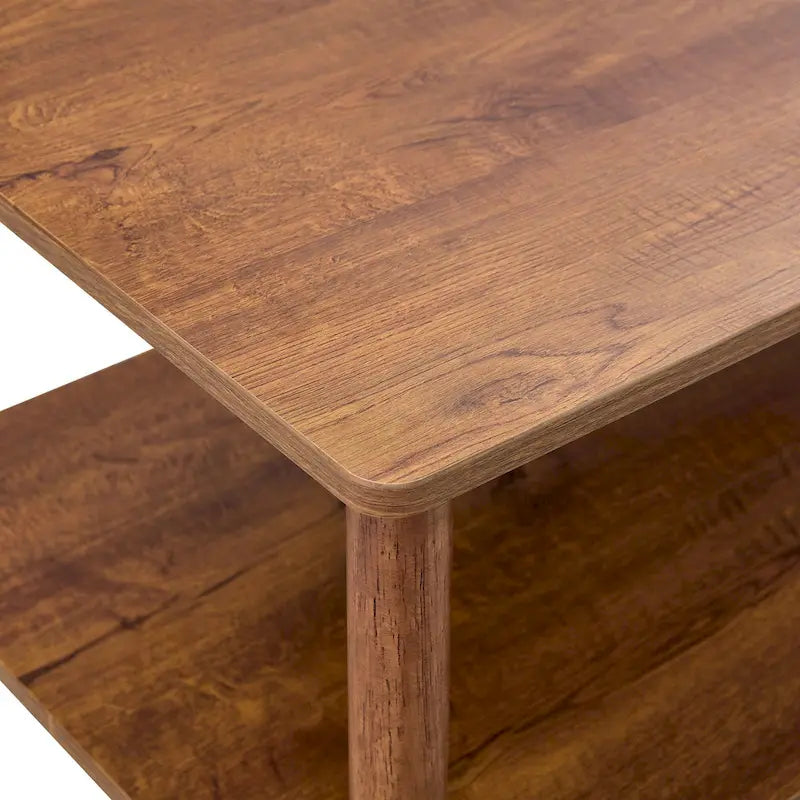 39-Inch Coffee Table with Two-Tier Design and Rubberwood Legs - image 30