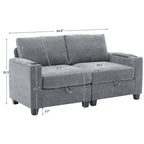 Versatile Chenille Storage Loveseat Sofa - image 24