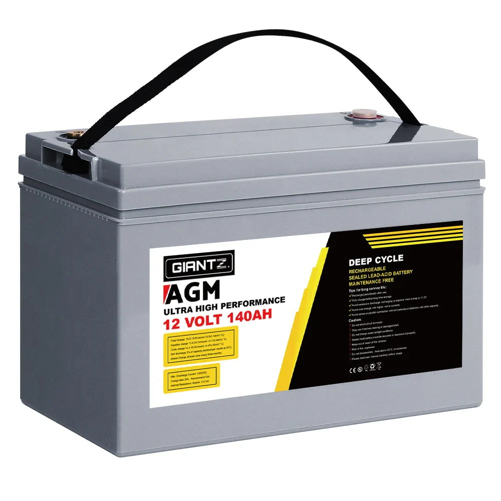 Giantz AGM Deep Cycle Battery 12V 140Ah Box Portable Solar Caravan Camping - image 1