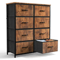 8-Drawer Tall Fabric Dresser with Wood Top and Sturdy Steel Frame - Stylish Bedroom Storage Solution - image 2