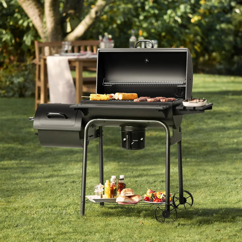 Devoko Charcoal Grill, Outdoor BBQ Grill with Offset Smoker and Side Table for Garden and Parties - image 6