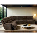 Renic Modern Dark Brown Reclining Sectional Sofa with Console and USB Ports by Furniture of America - image 2