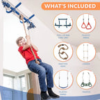 6 Piece Indoor Doorway Gym Set for Kids – Indoor Swing for Kids Includes Kids Swing Chair, Rings, Hanging Trapeze, Ladder, Swinging Rope & Pullup Bar - image 9