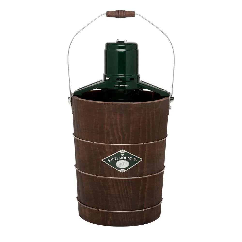 White Mountain 6 Qt. Green and Brown Electric Ice Cream Maker - image 1