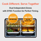 HotKing Dual-Zone Air Fryer Toaster Oven Combo, 28 QT Extra Large, Non Toxic Stainless Steel - image 3