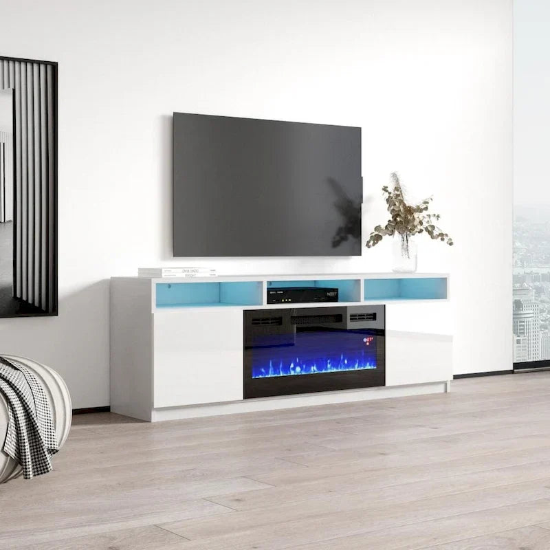 Modern 63-Inch TV Stand with Reno 05 Electric Fireplace - image 12