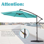 JUSTLET 10ft Heavy Duty Patio Hanging Offset Cantilever Patio Umbrella W/ 4-Piece Base Included Included, Beige - image 53