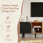 Mid-Century Modern TV Stand with 3 Cabinets - Media Console for TVs up to 70 inches, Stylish Entertainment Center with Storage for Living Room - image 11