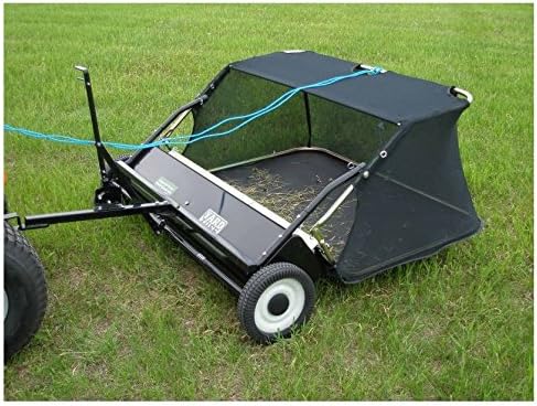 Yard Tuff 42 Inch Quick Assembly Tow Style Lawn Yard Sweeper with Brush Height Adjustment and Mesh Bag for Debris, Leaves, Grass, and More - image 3