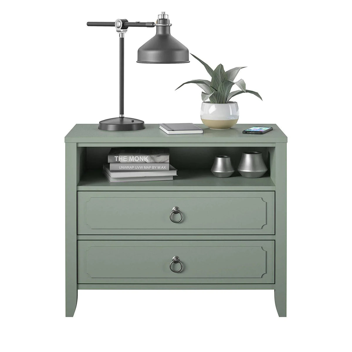Drawer Nightstand, Green - image 4
