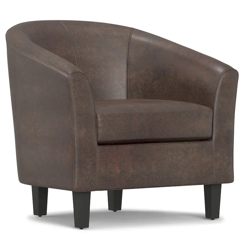 Modern Tub Accent Chair with Upholstered Seat and Wooden Legs - image 31