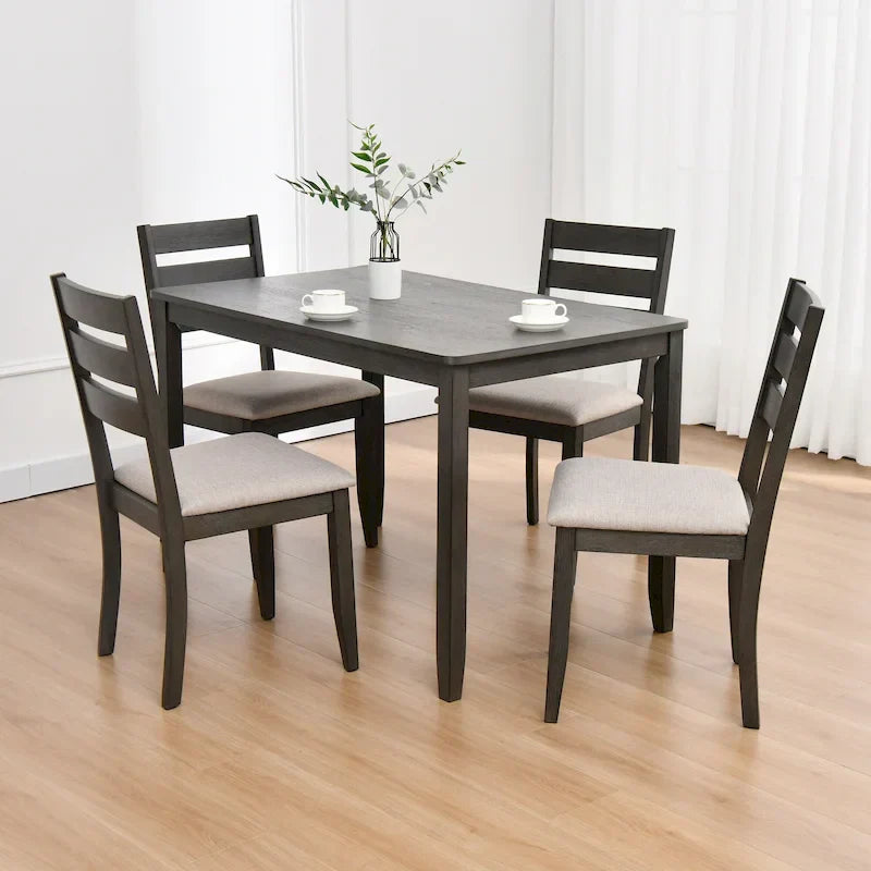 Set of 4 Slat Back Wooden Dining Chairs - image 22