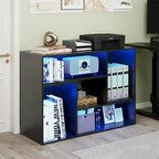 Modern Modular TV Stand with LED Lighting & Open Storage - image 25