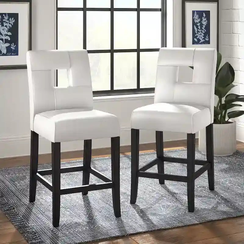 Brda Keyhole Counter Height High Back Stools - Set of 2 - image 5