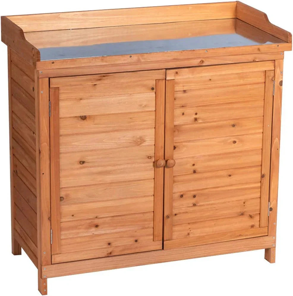 Outdoor Garden Patio Wooden Storage Cabinet Furniture Waterproof Tool Shed - image 9