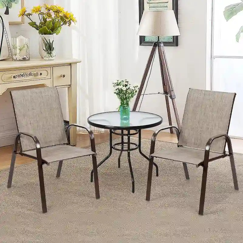 Costway Set of 4 Patio Chairs with Armrests for Garden and Deck - View Details - image 34