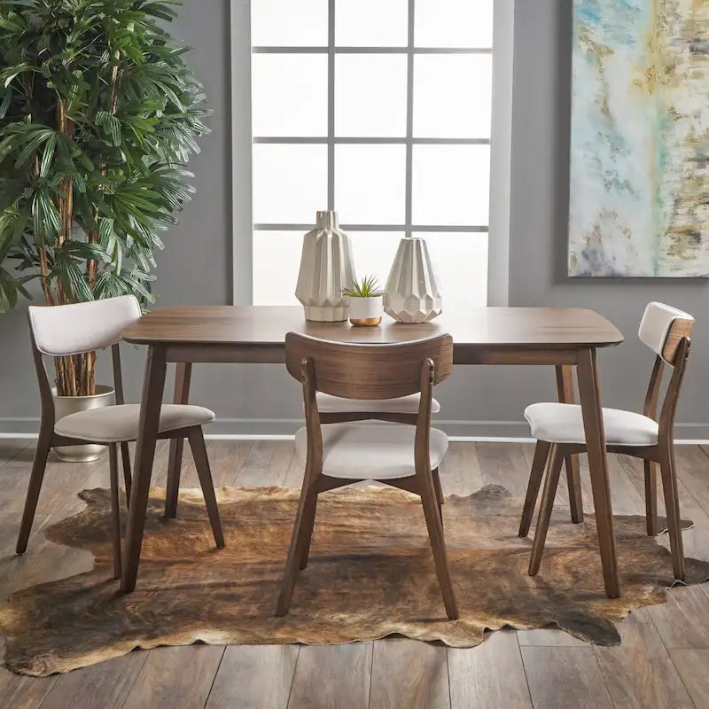 Christopher Knight Home Alma Mid-Century 5-Piece Wooden Rectangular Dining Set - image 7