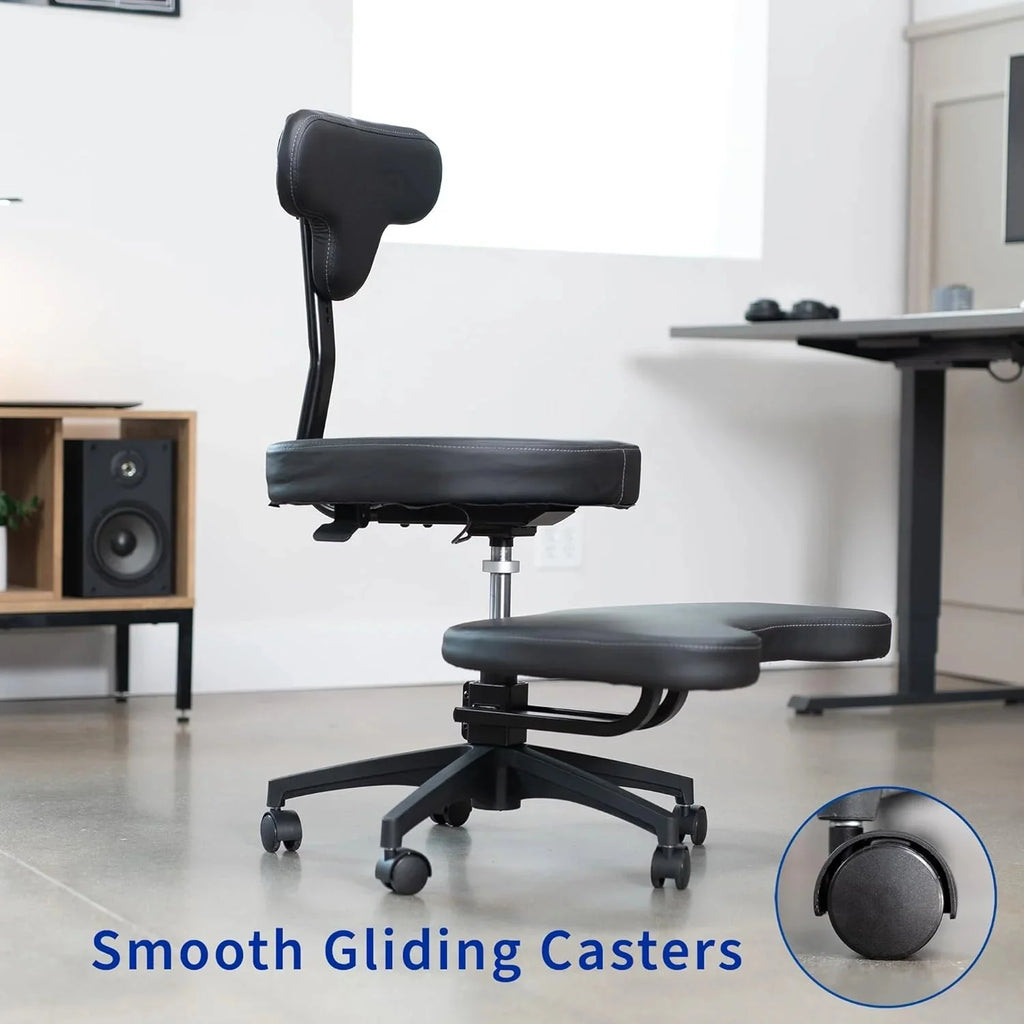 VIVO Cross-Legged Office Chair – Adjustable Height Floor Chair with Back Support for Yoga, Meditation, and ADHD (Black, CHAIR-CL02B-R) - image 8