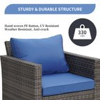Ainfox 7 Pcs Outdoor Patio Furniture Sofa Set on Sale, Grey Rattan Grey Cushion - image 22