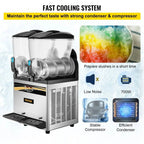 VEVOR Margarita Machine 15Lx2 Tank Commercial Slushy Machine Slushie Machine 1000W Commercial Margarita Maker Smoothie Frozen Drink Maker for - image 9