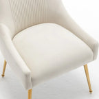 SEYNAR Set of 4 Modern Glam Boucle Velvet Dining or Vanity Chairs with Rear Handle - image 19