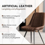 Set of 2 Leather Dining Chairs with Metal Legs - image 19