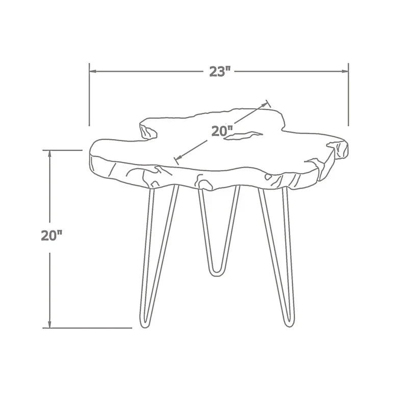 East at Main Live-Edge Teak Wood Table with Iron Legs - image 11