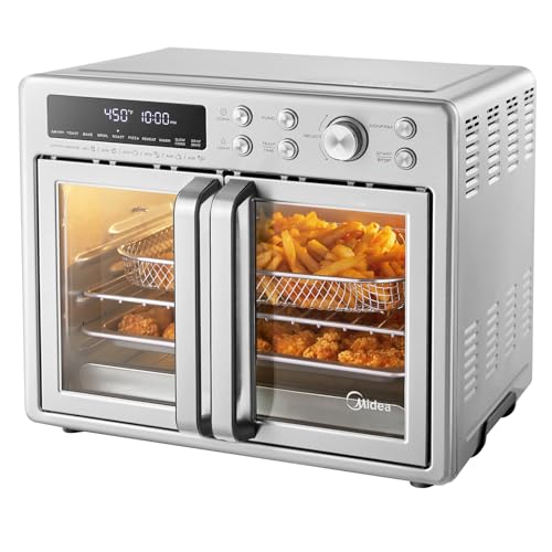 Midea Flexify French Door Toaster Oven Air Fryer Combo, 26.4 QT, Extra Large Air Fryer Countertop Oven 10 in 1 Combo, 25% Faster Cooking and 90% Less Oil, Stainless Steel : Home & Kitchen - image 1