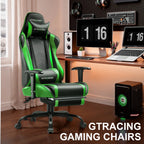 GTRACING Gaming Chair, Ergonomic Office Desk Chair with Lumbar Support, PU Leather, Footrest & Adjustable Headrest, Red - image 27