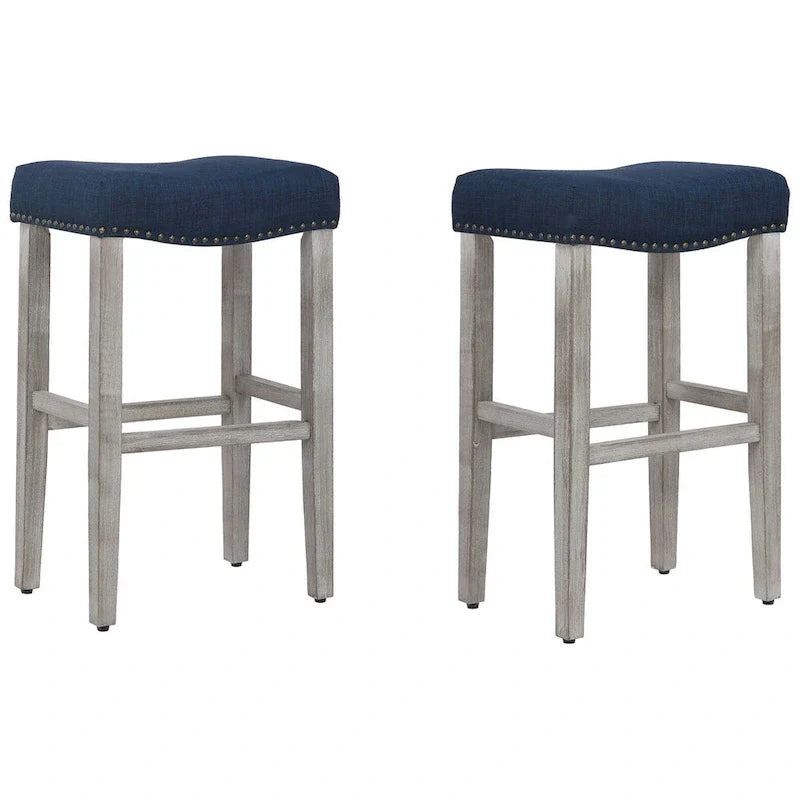 Set of 2 Jameson Gray Upholstered Polyester 29-Inch Bar Stools - image 7