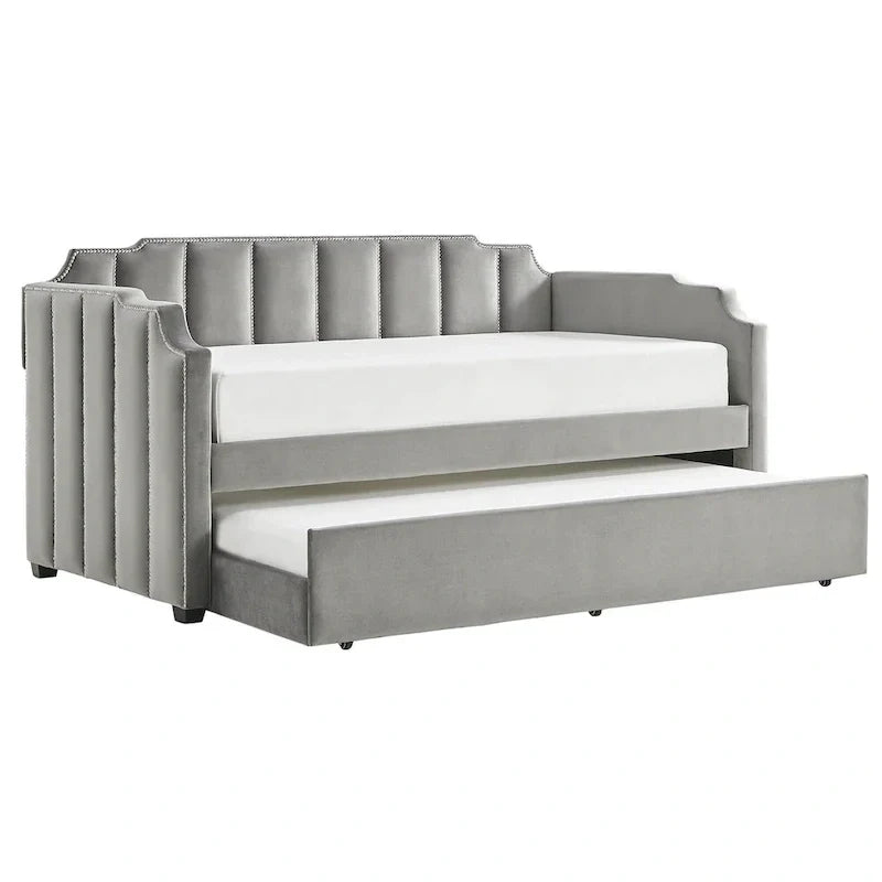 iNSPIRE Q Modern Chareau Glam Grey Velvet Daybed - image 11