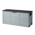 Ktaxon 75gal Outdoor Garden Plastic Storage Deck Box Chest Tools Cushions Toys Black - image 1