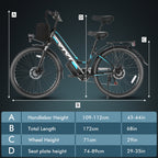 Vivi Electric Bike 26" City Commuter Electric Bike 48V 500W Step - Through Electric Bike 19.8MPH Electric Cruiser - image 12