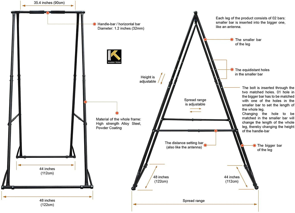 Air Yoga Equipment Set Includes: Blue Aerial Yoga Hammock and The Height-Adjustable Foldable Sturdy Durable KT Yoga Swing Stand Frame - image 5