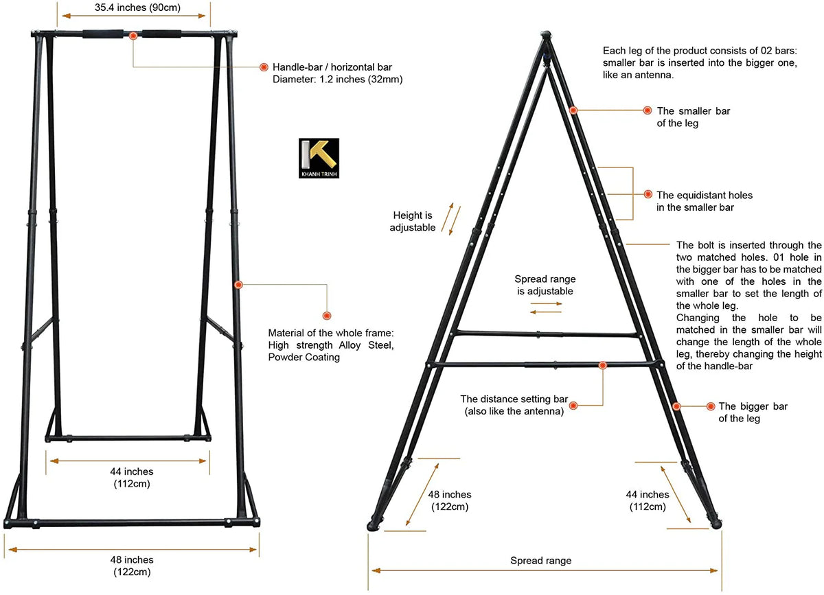 Air Yoga Equipment Set Includes: Blue Aerial Yoga Hammock and The Height-Adjustable Foldable Sturdy Durable KT Yoga Swing Stand Frame - image 5