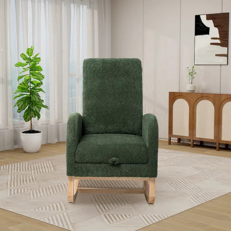 Ergonomic High Back Rocking Chair with Adjustable Footrest - image 38