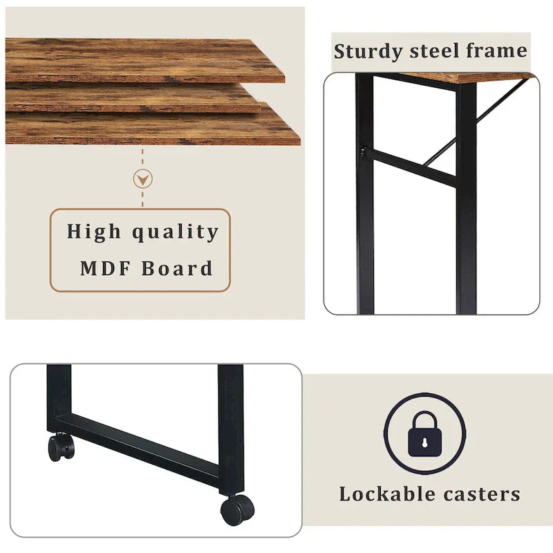Modern Computer Desk with 5-Tier Shelves – Space-Saving Rotatable Workstation - image 16