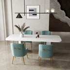 SEYNAR Set of 4 Modern Glam Boucle Velvet Dining or Vanity Chairs with Rear Handle - image 9