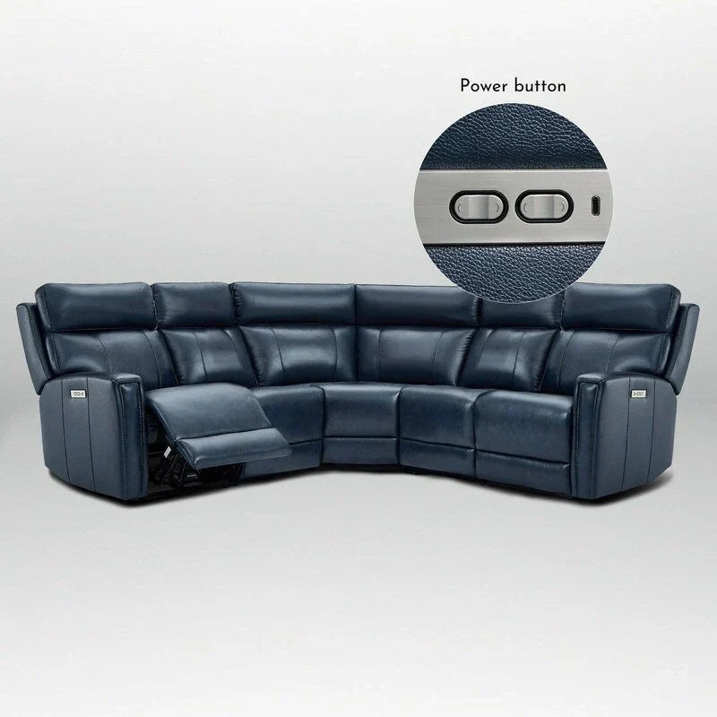 104" 3-Color Genuine Leather Power Reclining Sectional Sofa with Zero Gravity Feature, USB & USB-C Ports, and 2 Stationary Armless Chairs - image 21