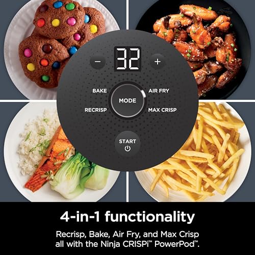 4 in 1 Portable Glass Air Fryer Cooking System, 4QT & 6 Cup Glass Containers with Storage Lids, Easy Meals, Microwave, Freezer & Dishwasher Safe, Air Fry, Bake & More, Cyberspace, FN101GY - image 7