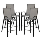 Set of 4 Outdoor Barstools with Flexible Comfort Material - Patio Seating - image 20