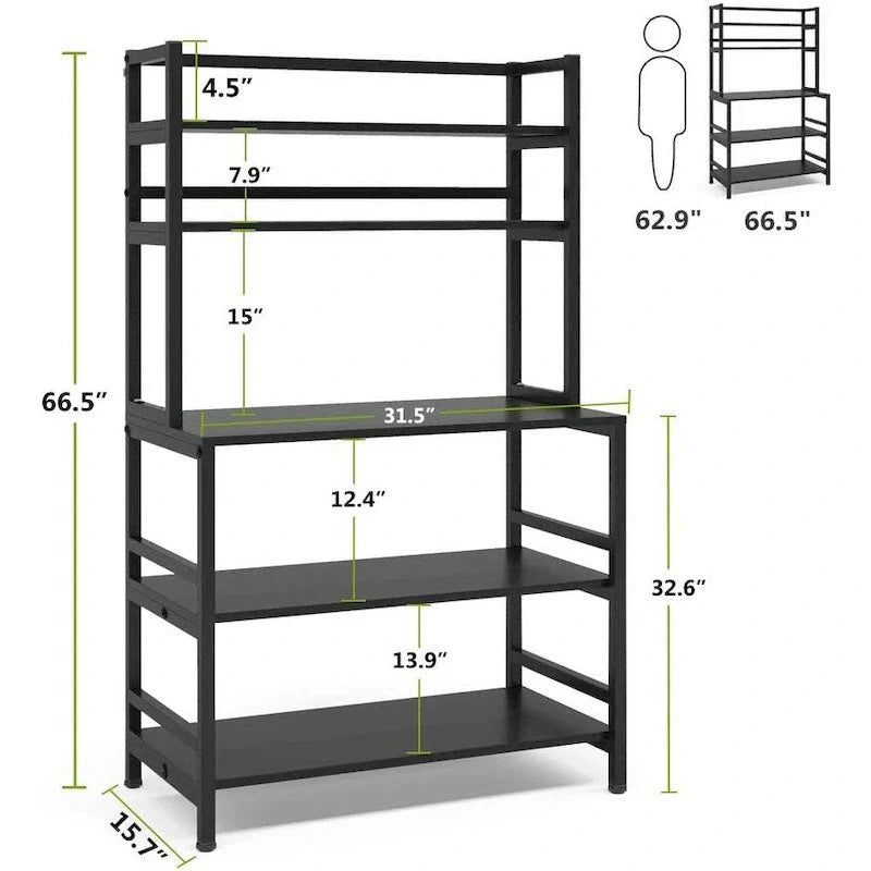 5-Tier Kitchen Baker's Rack with Storage - Microwave Oven Cart - image 22