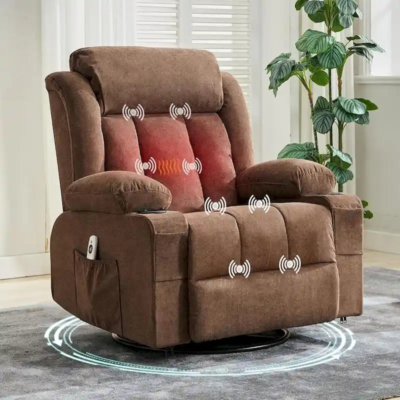 Recliner Chair, Rocking Chairs with Massage and Heat, Side Pockets and Cup Holder - image 20